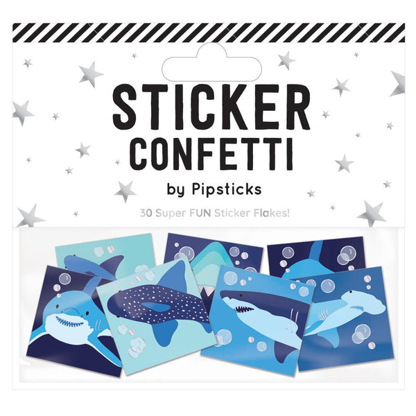 Fin-tastic Sharks Sticker Confetti-Stationery-Pipsticks-Yellow Springs Toy Company