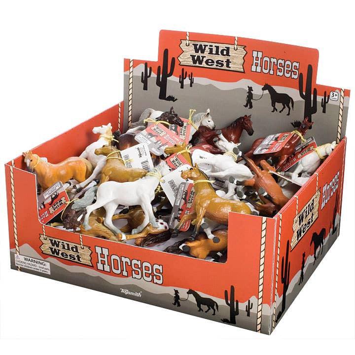 Front view of all the Wild West Horses in a box.