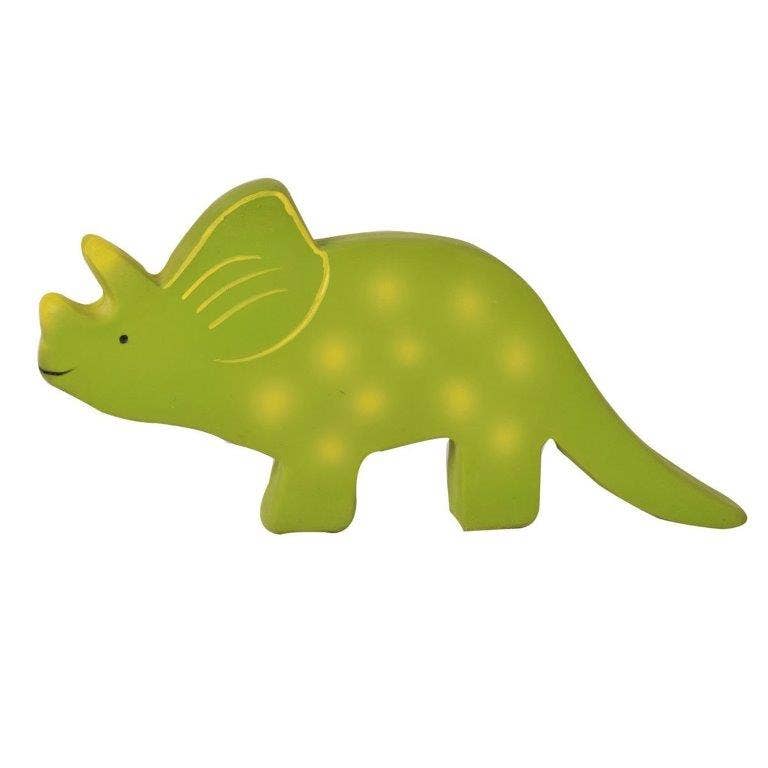 Front view of the Natural Organic Rubber - Trice the Baby Triceratops.