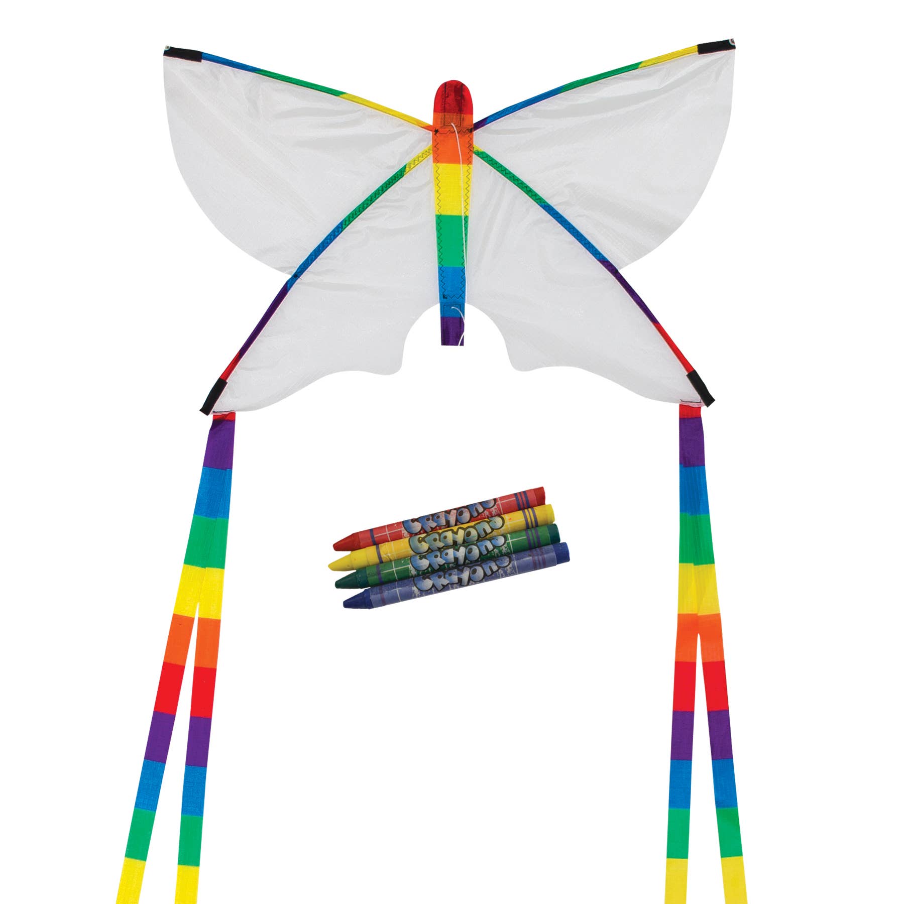 Front view of the butterfly coloring kite against a white background.