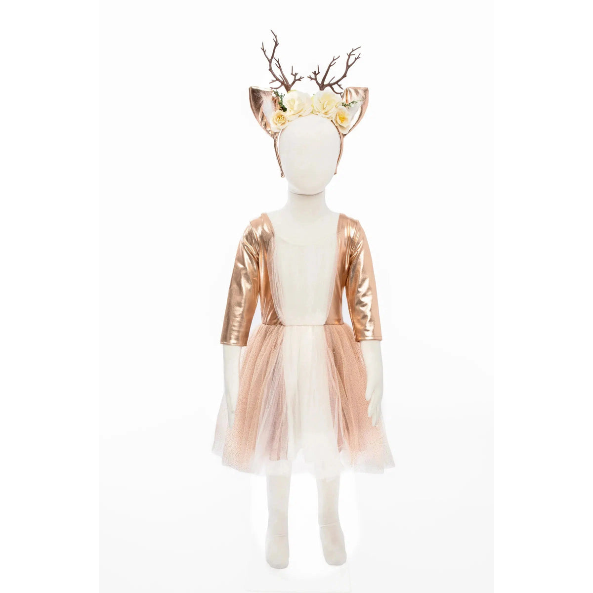 Mannequin front view, wearing deer costume.