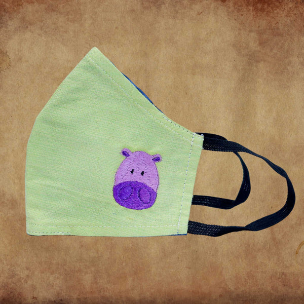 Children's Fabric Mask – Hippo-Gear & Apparel-Mr. Ellie Pooh-Yellow Springs Toy Company