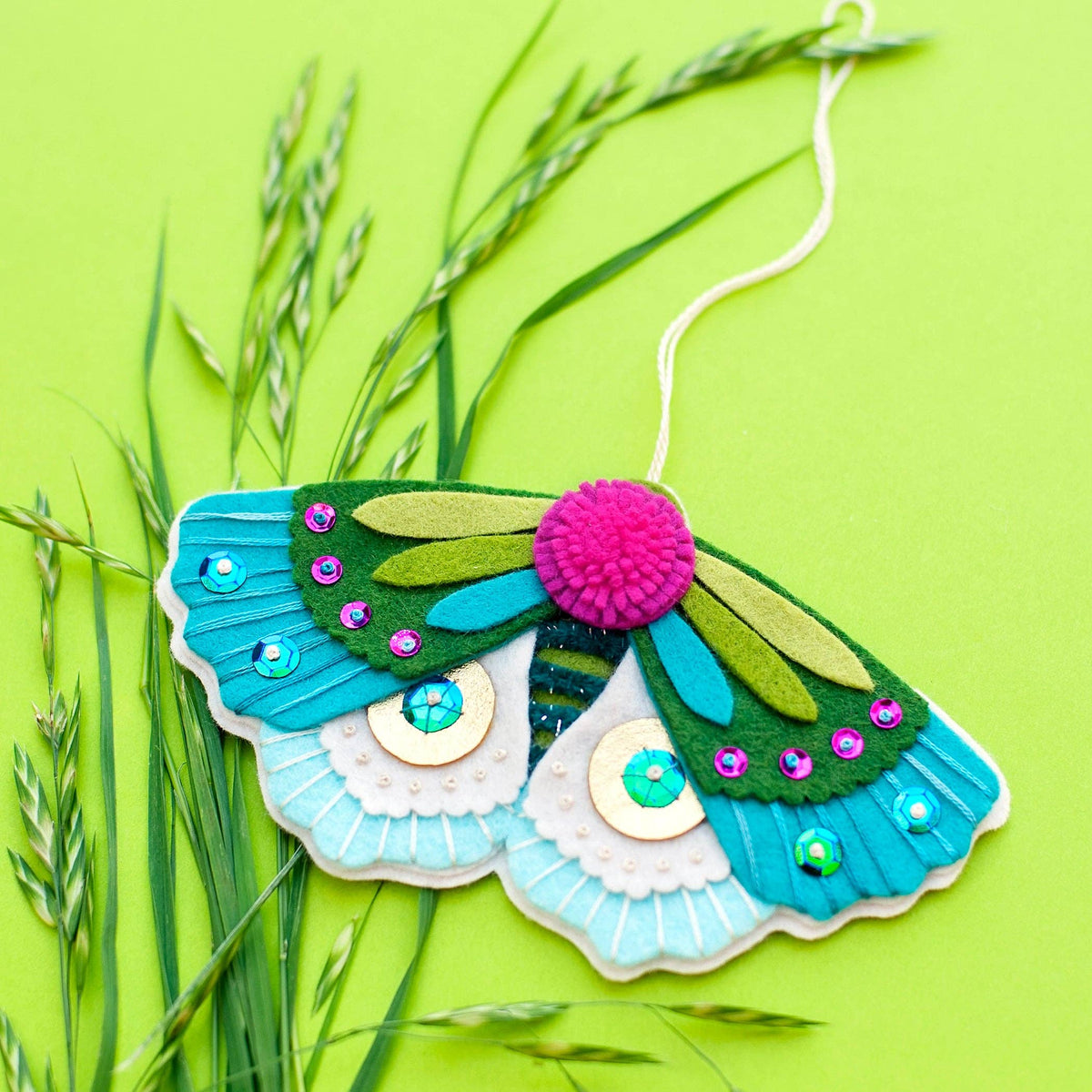 Blue Moth Felt Ornament Kit-Arts &amp; Humanities-Yellow Springs Toy Company