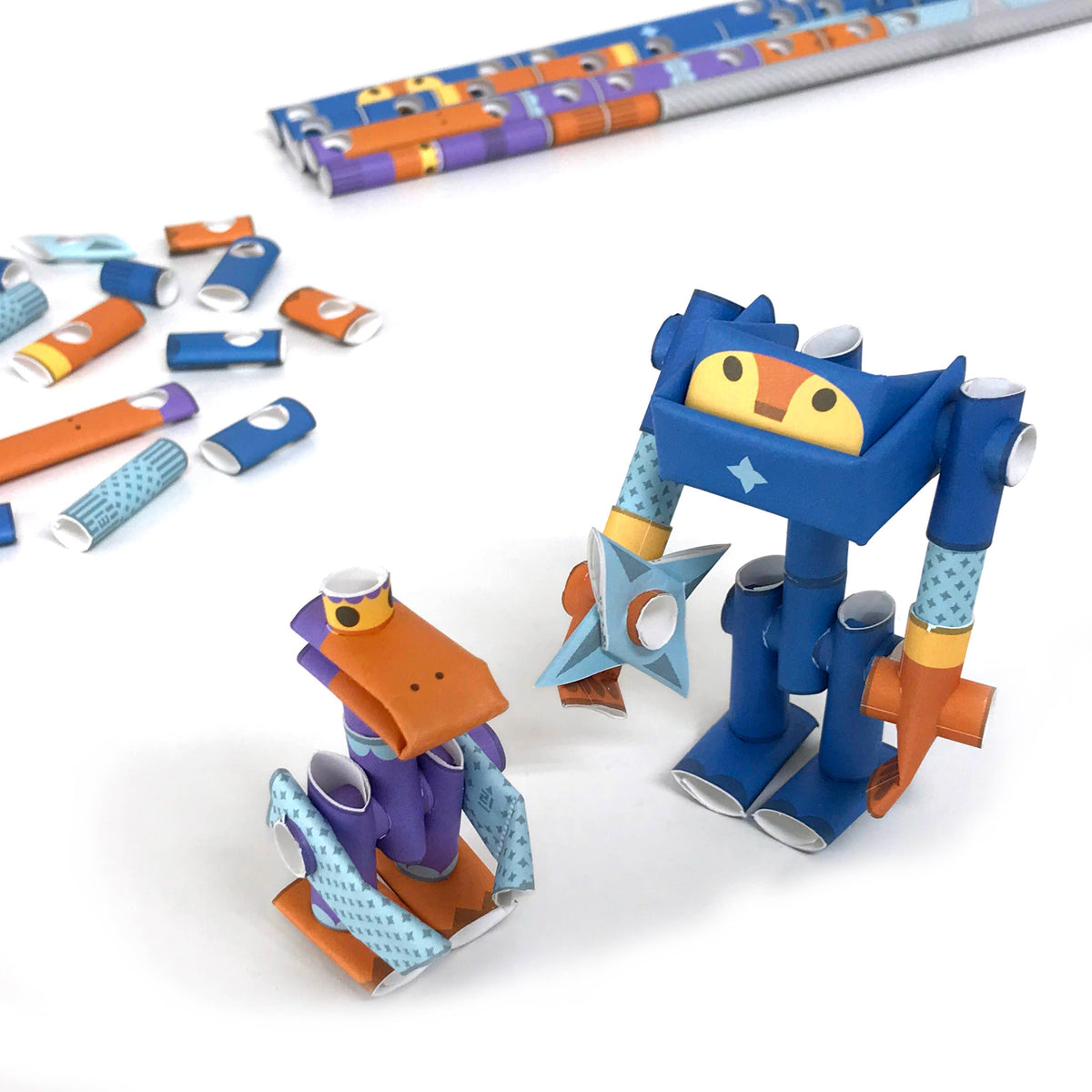 Smoke &amp; Bill - Piperoid Paper Craft Robots-Arts &amp; Humanities-Yellow Springs Toy Company