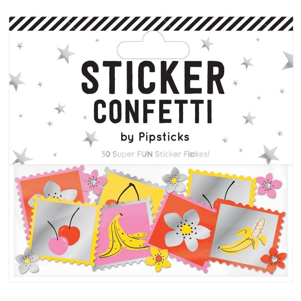 Fruit &amp; Flowers Sticker Confetti-Stationery-Pipsticks-Yellow Springs Toy Company