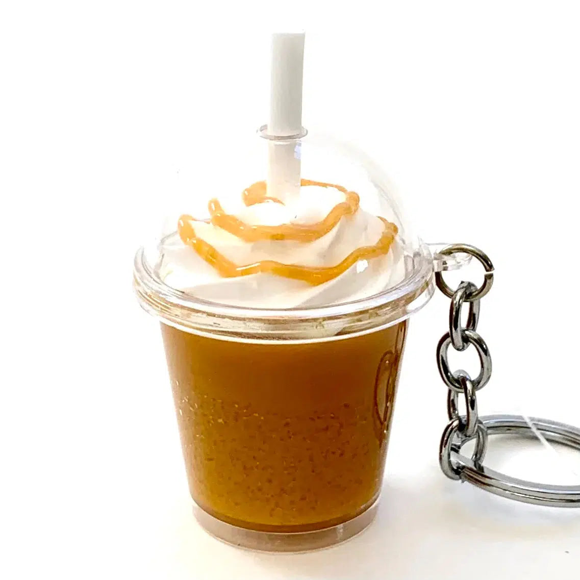 Front view of carmel Iced Coffee Key Charm.