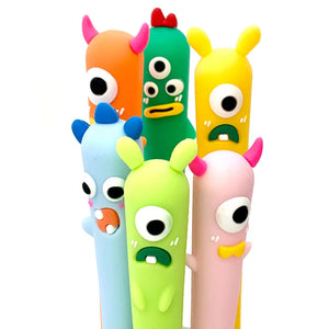 Front view of various colors and styles of monsters bunched together.