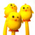 Front view of three of the winking Cute Chicks Wiggle Pens.