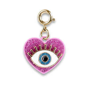 Front view of the Gold Glitter Lucky Eye Charm.