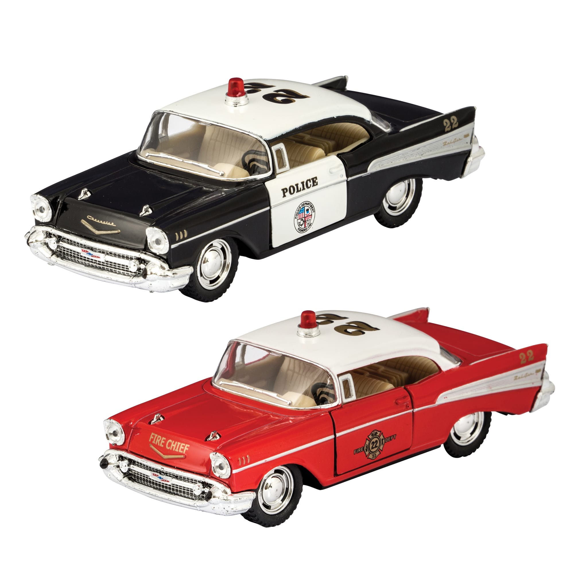 Chevy Bel Air police and fire chief cars.