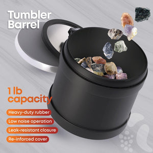 Front view of the tumbler barrel from the Advanced Rock Tumbler kit.