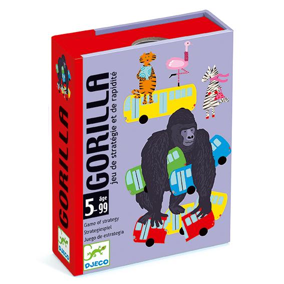 Front view of Gorilla card game in box.