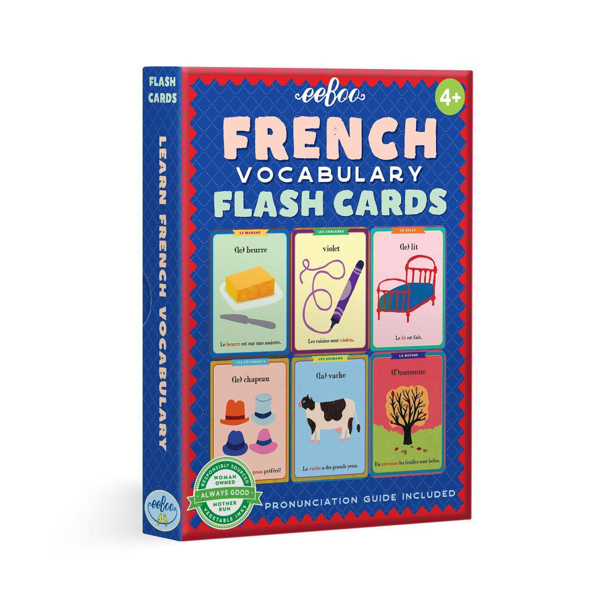 Package of French flash cards. 