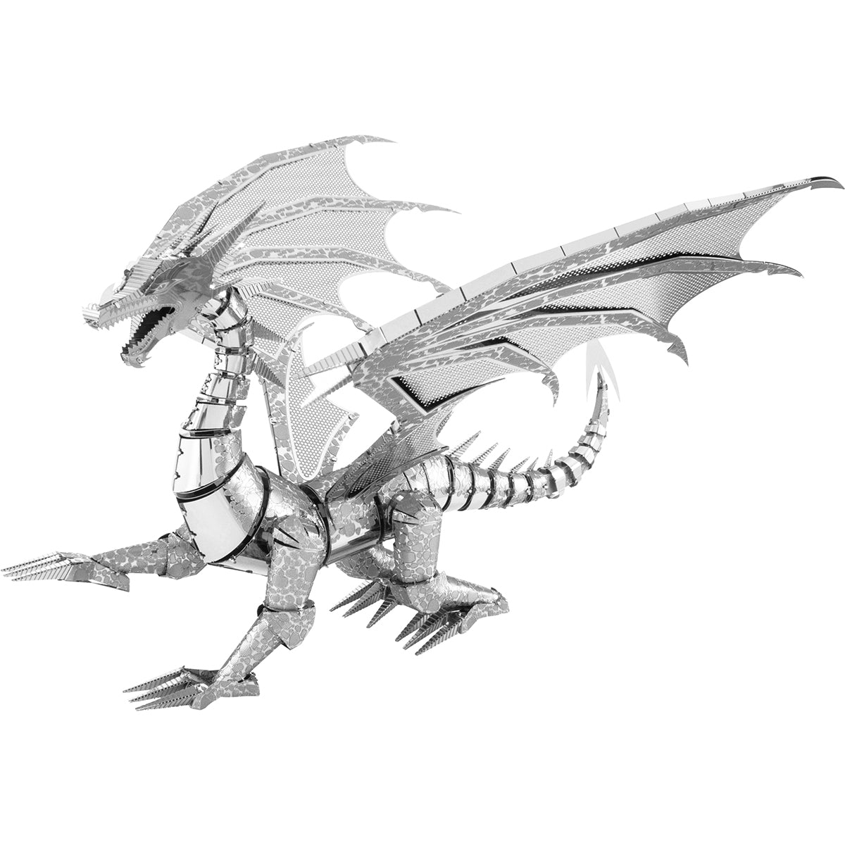 Front right side view of completed Silver Dragon from the steel model kit.
