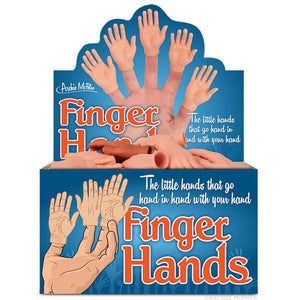 Front view of a box of Finger Hands.