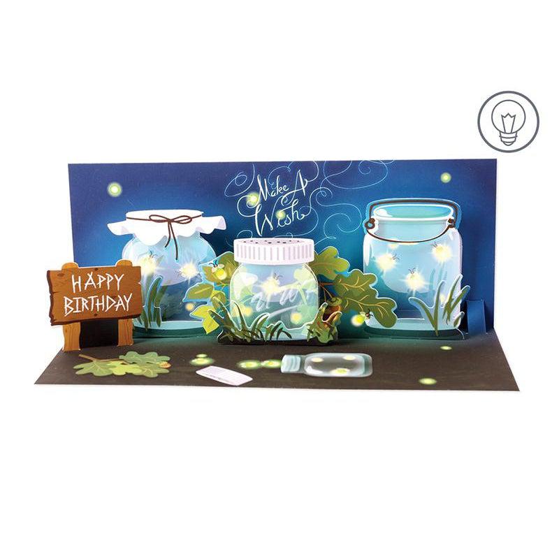 Fireflies Panoramic Pop-up Card with Light-Stationery-Up With Paper-Yellow Springs Toy Company
