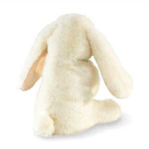 Rear view of the Mini Lop Rabbit puppet shown sitting.
