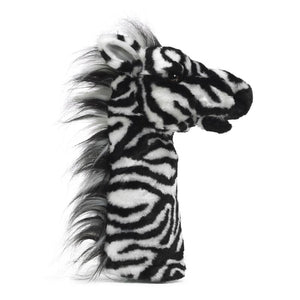 Right  side view of zebra stage puppet.
