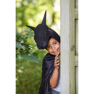 Front view of boy in Midnight Dragon Cape.