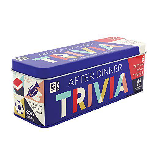 Front view of After Dinner Trivia Tin.