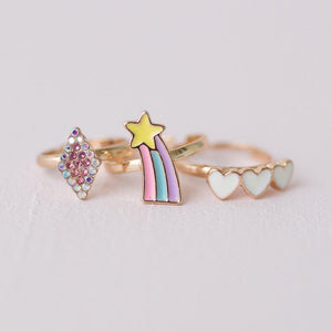 Boutique Heart Star Rings-Dress-Up-Great Pretenders-Yellow Springs Toy Company