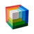 Front view of 3D Arranging Game Rainbow Cube out of its package and put together.