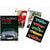 Front view of the box of Classic Cars Playing Cards with various cards out of the box beside it.