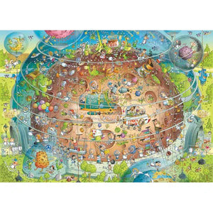 Front view of the Funky Zoo Monkey Habitat 1000 piece puzzle completed.