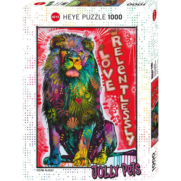 Front view of Jolly Pets Love Relentlessly 1000 piece puzzle in its box.