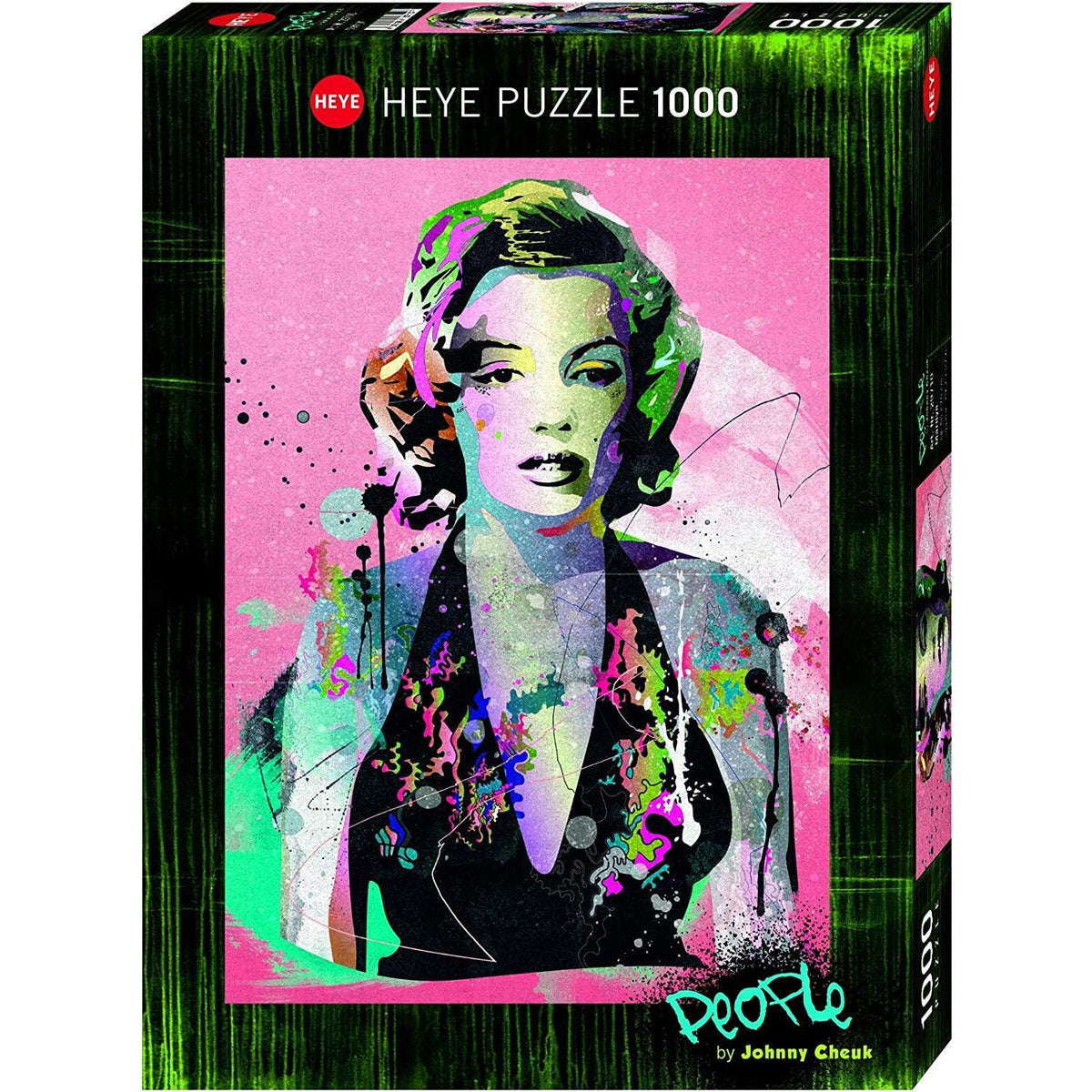 Front view of the 1000 piece puzzle Marilyn in its box.