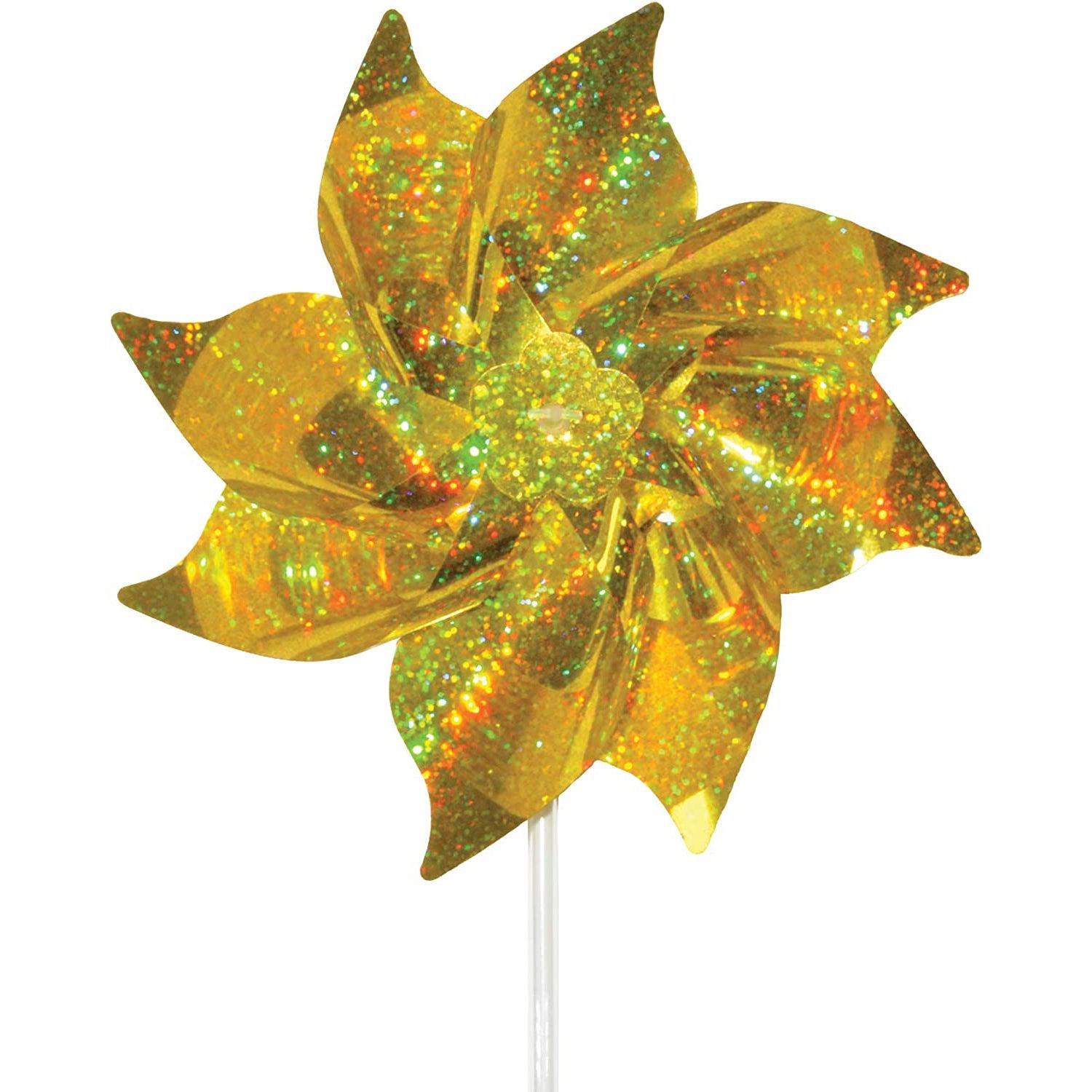 Front view of the Gold Mylar Pinwheel.