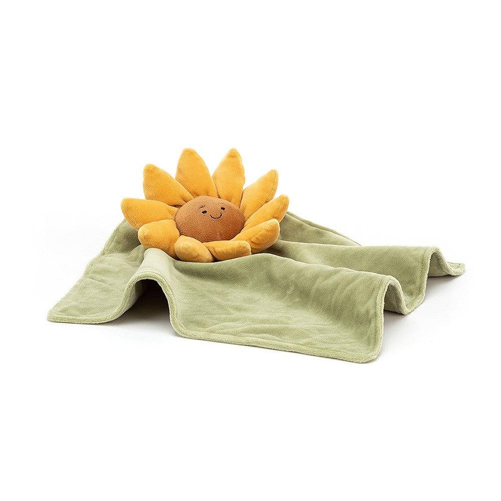 Jellycat Fleury sunflower soother plush blanket.