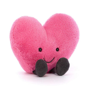 Front view of the Amuseable Pink Heart 4 inch sitting.