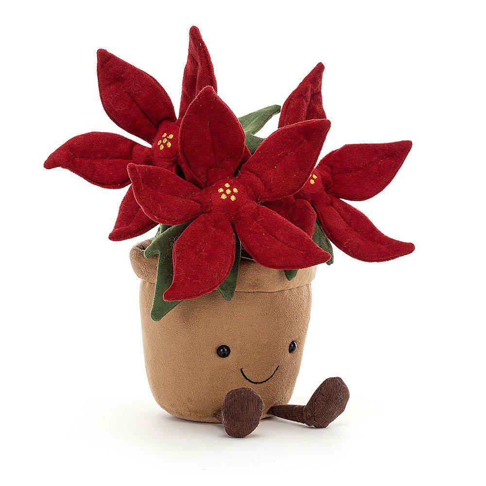 Front view of Jellycat Amuseable Poinsettia.