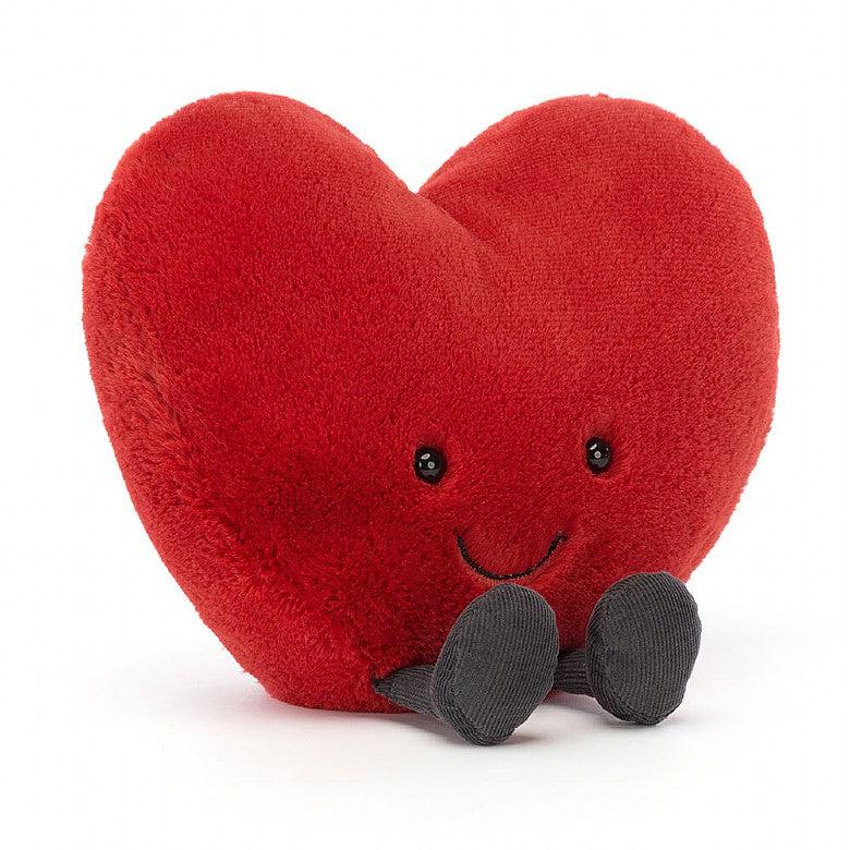 Front view of Amuseable Red Heart 7 inch seated.
