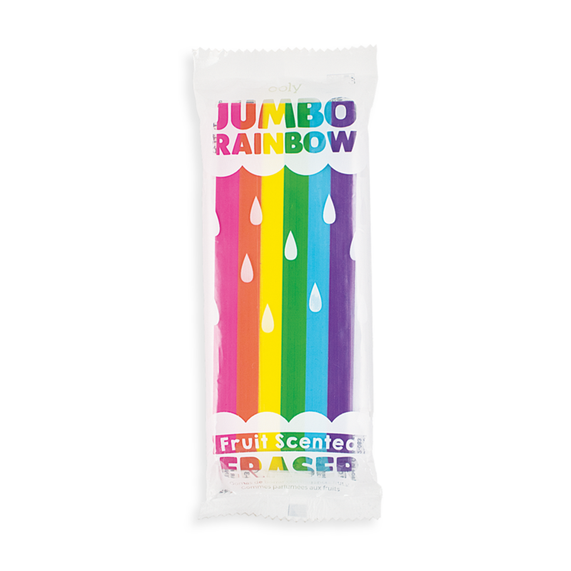 Front view of Jumbo Rainbow fruit scented eraser in package