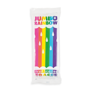 Front view of Jumbo Rainbow fruit scented eraser in package