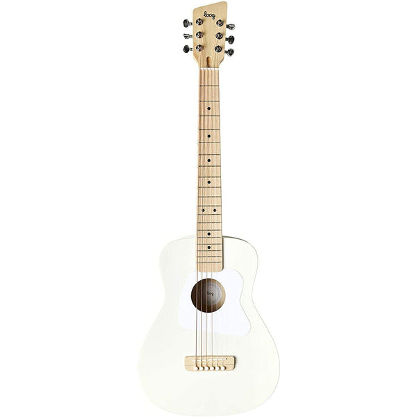 Loog Pro VI acoustic guitar in white. 