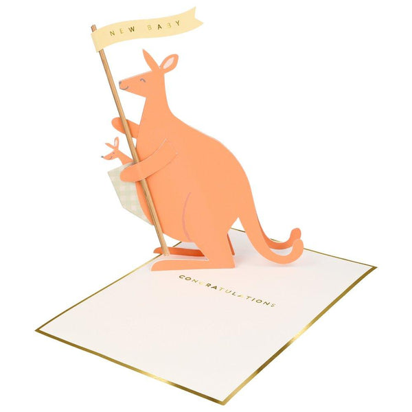 CARD - Kangaroo - New Baby-Stationery-Meri Meri-Yellow Springs Toy Company