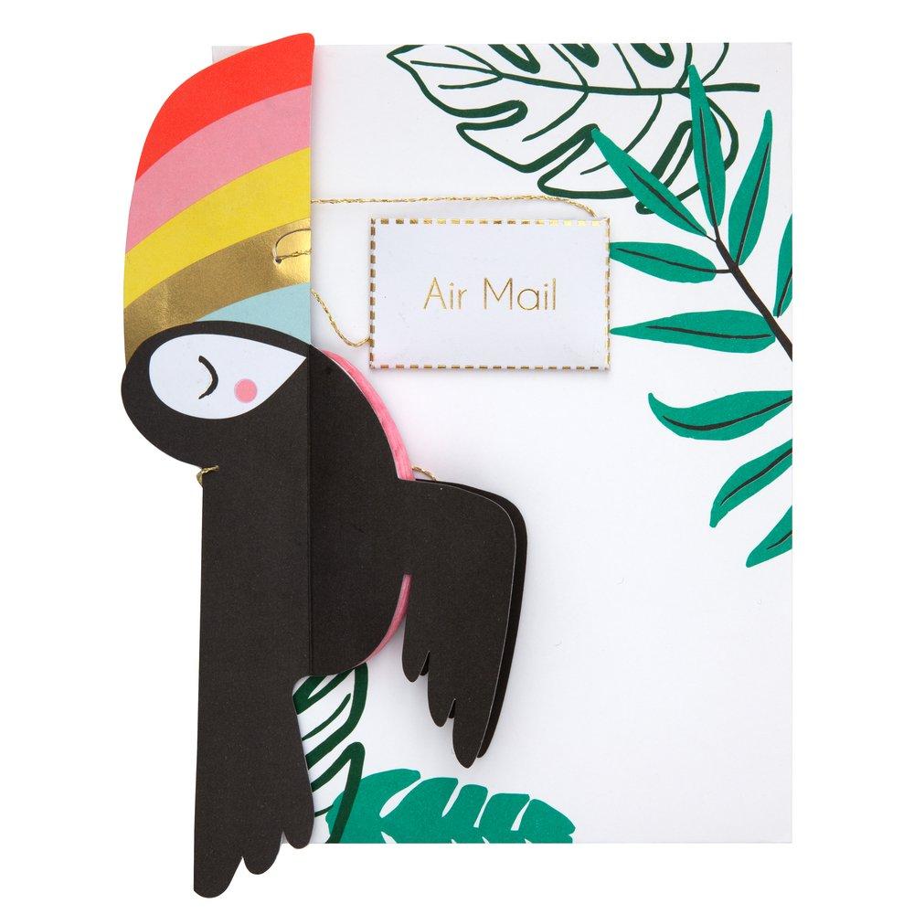 CARD - Flying Toucan Honeycomb - Birthday-Stationery-Meri Meri-Yellow Springs Toy Company