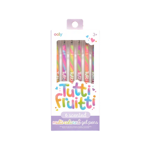 Front view of Tutti Fruit Scented Gel Pens in packaging.