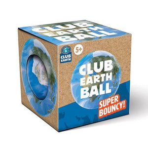 Front view of Club Earth Ball in its package.