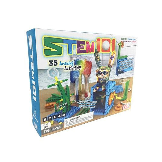 Front view of STEM 101 in its box.