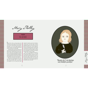 Front view of an inside page from Little People, Big Dreams Treasury book featuring Mary Shelley.