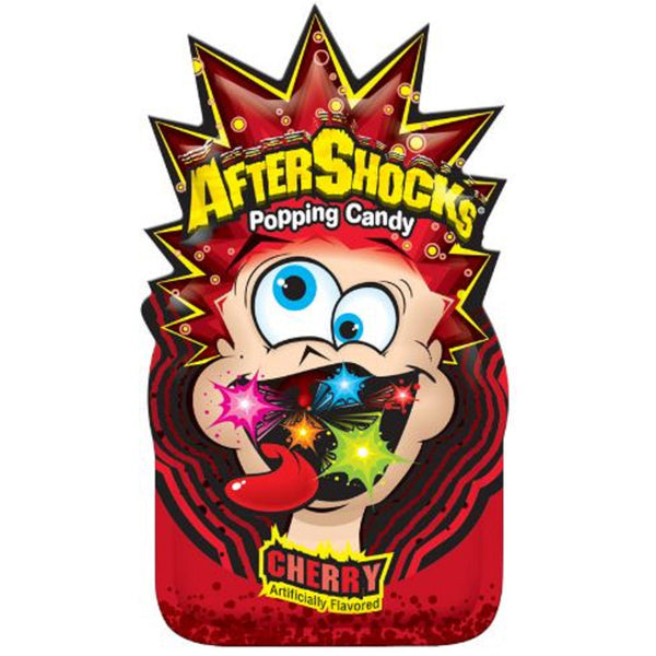 Front view of Aftershocks Popping Candy in its package.
