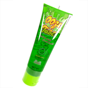 Front view of green apple Kidsmania Sour Ooze Tube.