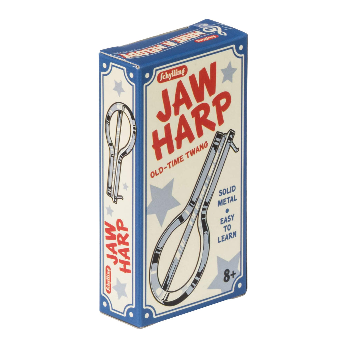 Front side view of Jaw Harp in package.