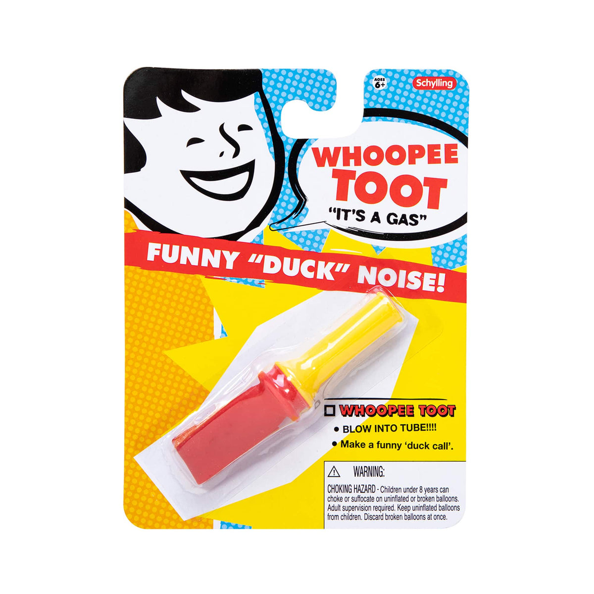Front view of the whoopee toot from the Joke Box.
