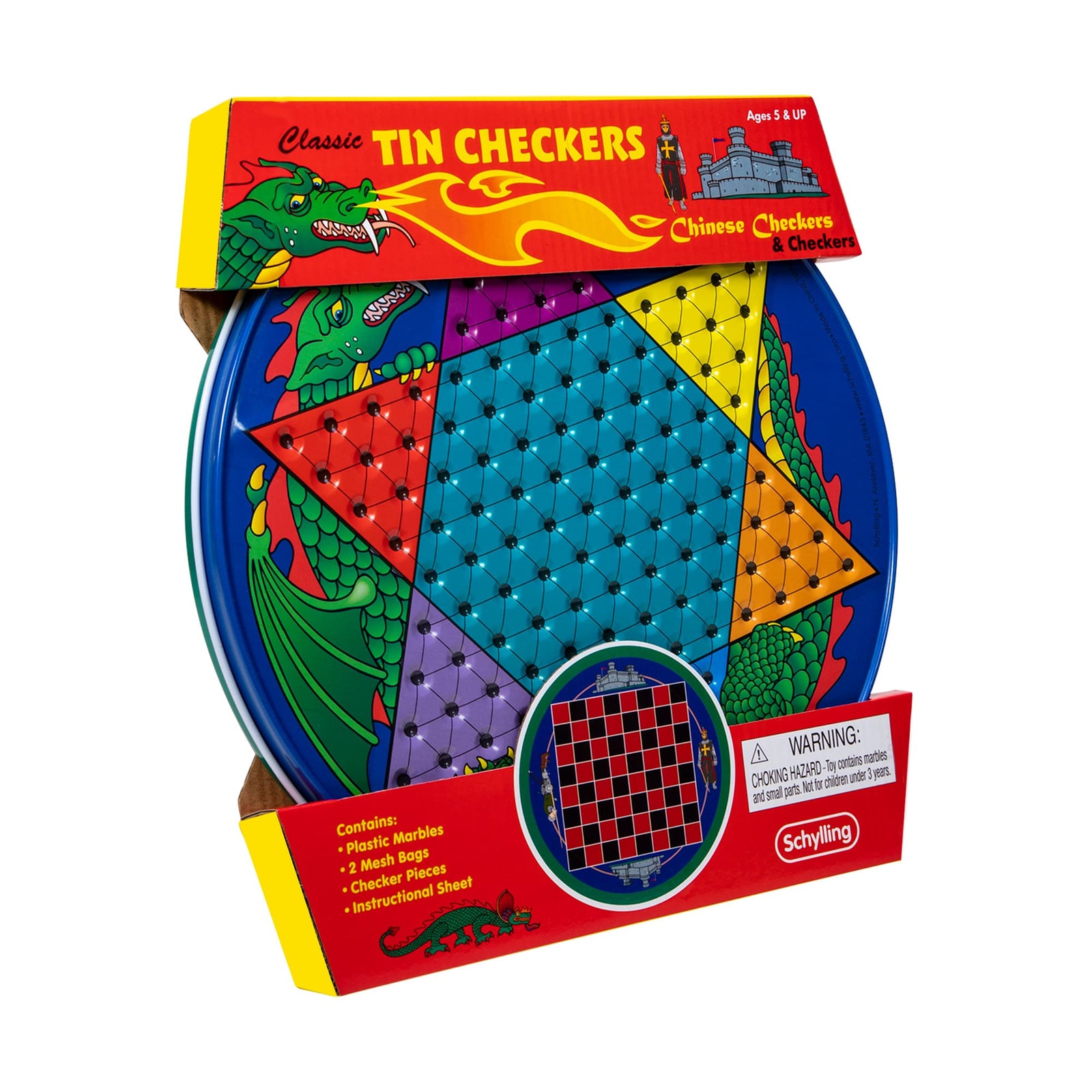 Tin Chinese Checkers-Novelty-Schylling-Yellow Springs Toy Company