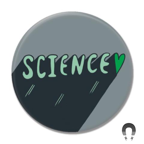 Science with green heart big magnet.